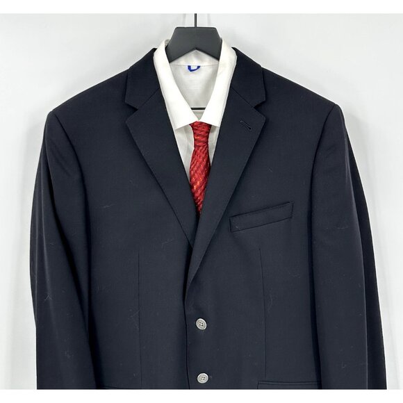 JOE JOSEPH ABBOUD SLIM FIT jacket blazer sport coat super 120s wool black 42R - Picture 2 of 8